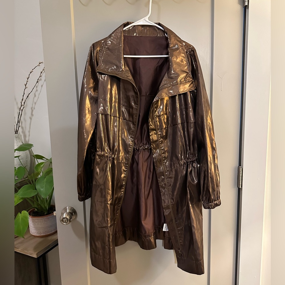 Shiny rain fashion coat